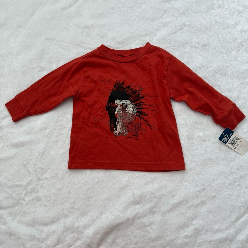 NWT Ralph Lauren Kids Red Graphic Long Sleeve Tee
